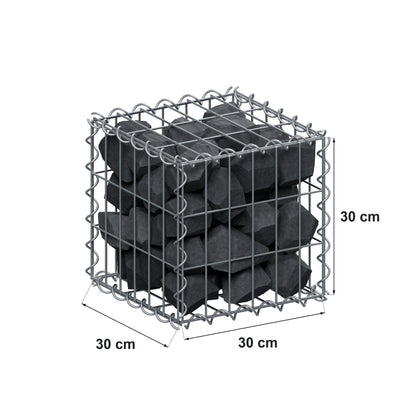 Gabion 30 cm x 30 cm x 30 cm (L x H x D), mesh size 5 cm x 10 cm, spiral