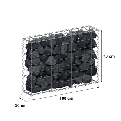 Schanskorf 100 cm x 70 cm x 20 cm (L x H x D), maaswijdte 10 cm x 10 cm, spiraalvormig