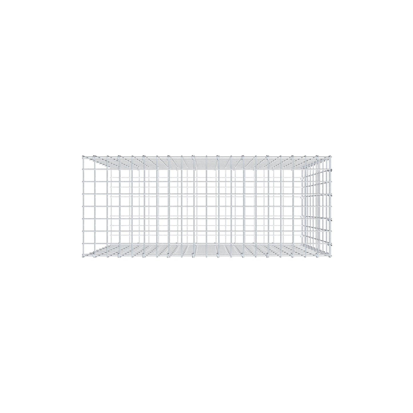 Opzetpaal type 2 100 cm x 90 cm x 40 cm, maaswijdte 5 cm x 10 cm, C-ring