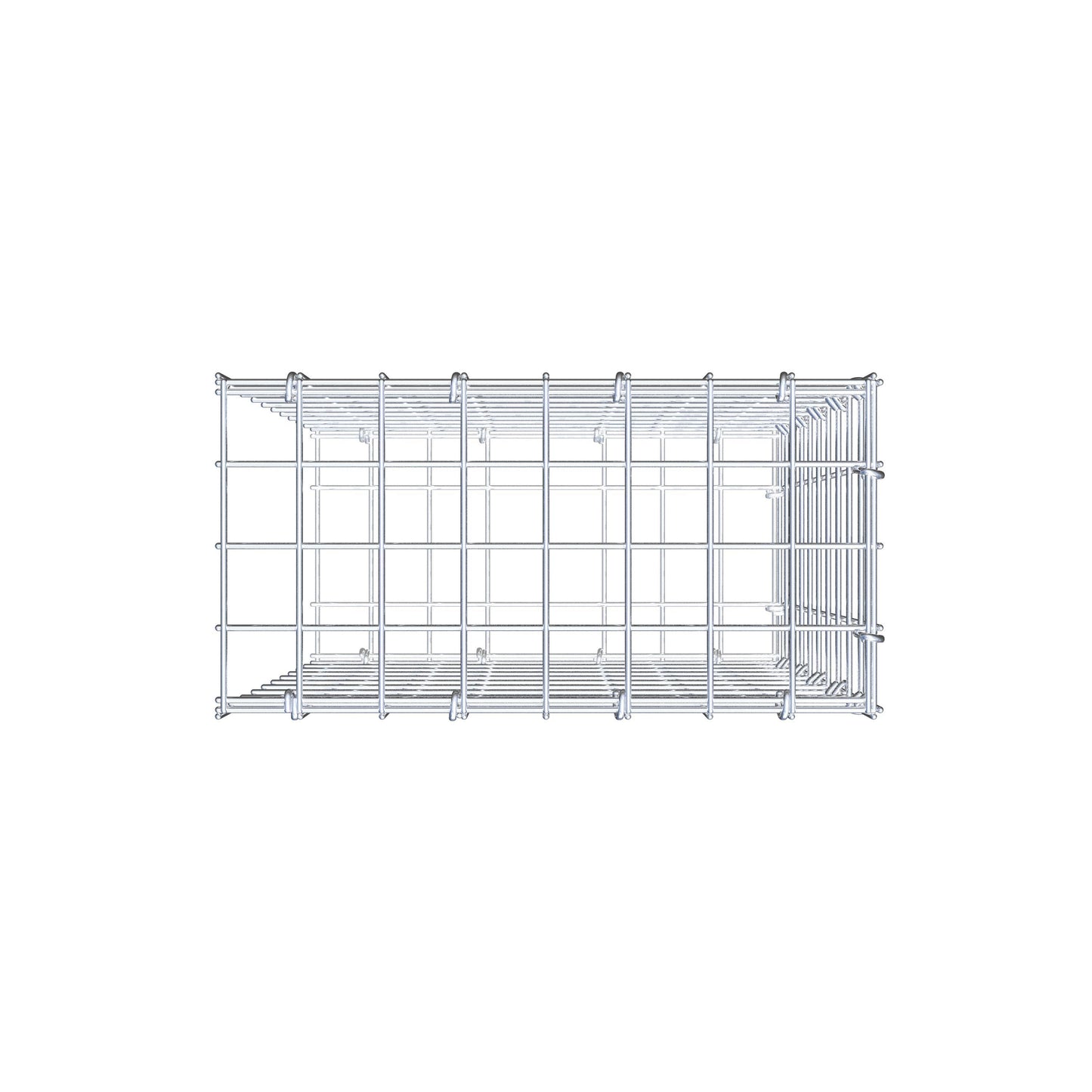 Monteret gabion type 2 50 cm x 40 cm x 20 cm (L x H x D), maskestørrelse 5 cm x 5 cm, C-ring