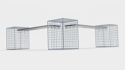 Banc de jardin 3 fourches en spirale - 205 x 60 x 40 cm (L x H x P) MW 5 x 5 cm, avec revêtement recyclé en anthracite