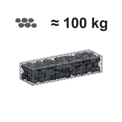 Gabion 100 cm x 20 cm x 30 cm (L x H x D), maskestørrelse 5 cm x 5 cm, spiral