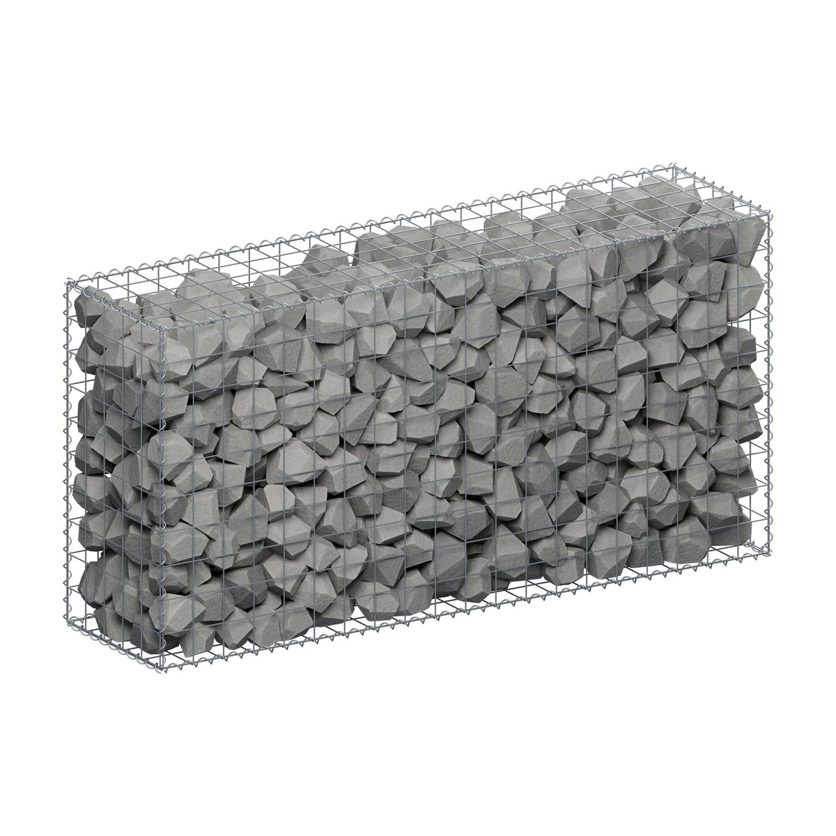 Gabione 200 cm x 100 cm x 50 cm (L x H x T), Maschenweite 10 cm x 10 cm, Spirale