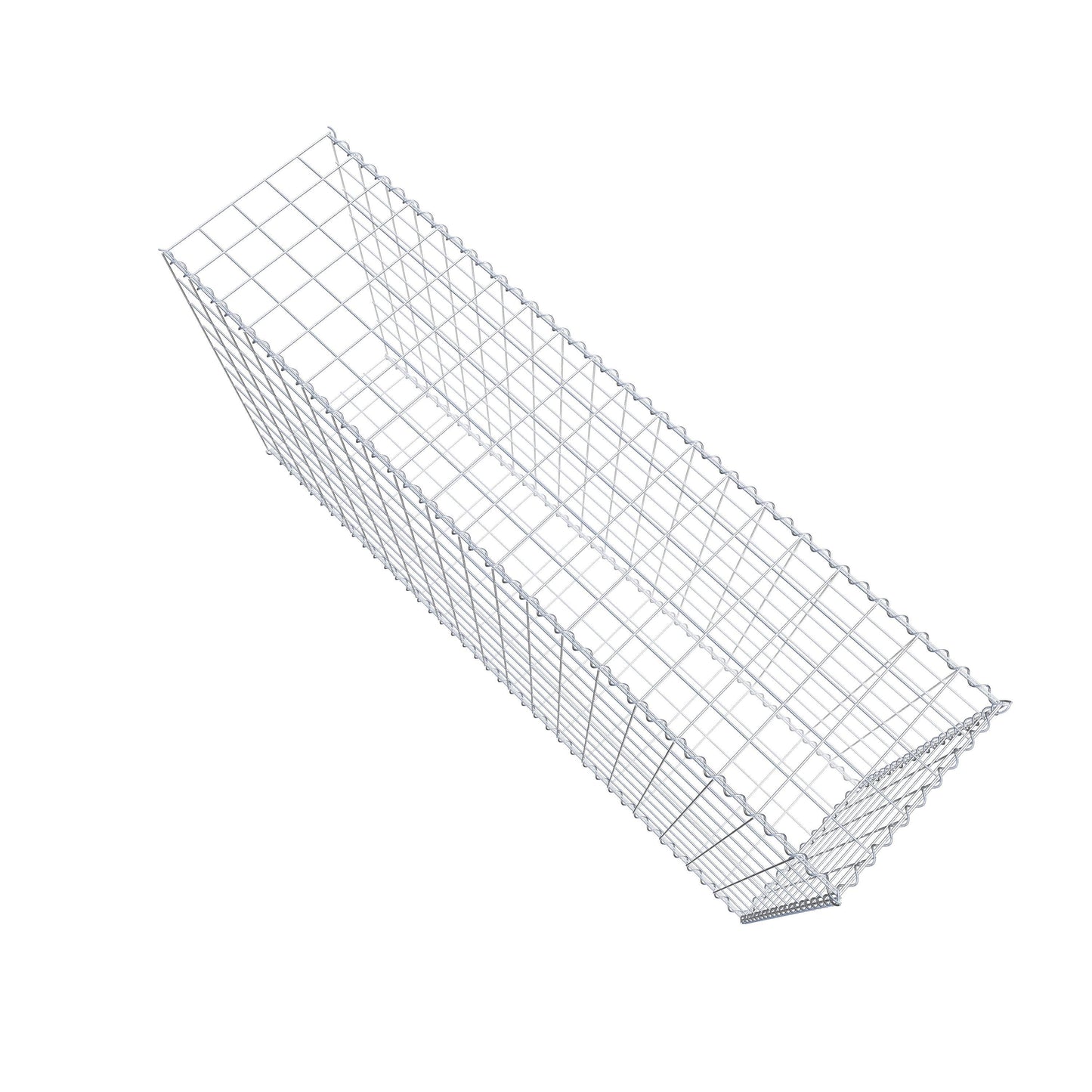 Opbouw schanskorf type 2 200 cm x 100 cm x 50 cm (L x H x D), maaswijdte 10 cm x 10 cm, spiraal