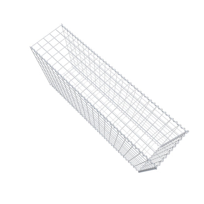 Opbouw schanskorf type 2 200 cm x 100 cm x 50 cm (L x H x D), maaswijdte 10 cm x 10 cm, spiraal