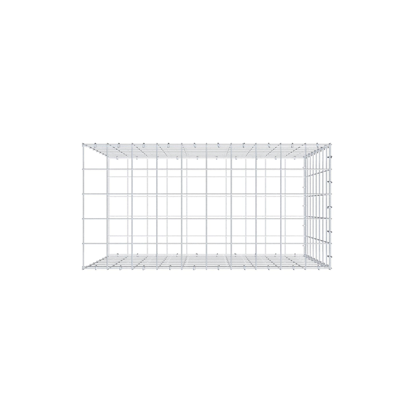 Type 2 oplegkorf 100 cm x 80 cm x 50 cm (L x H x D), maaswijdte 10 cm x 10 cm, C-ring