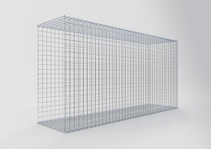 Opbouw schanskorf type 2 200 cm x 100 cm x 50 cm (L x H x D), maaswijdte 5 cm x 5 cm, spiraalvormig