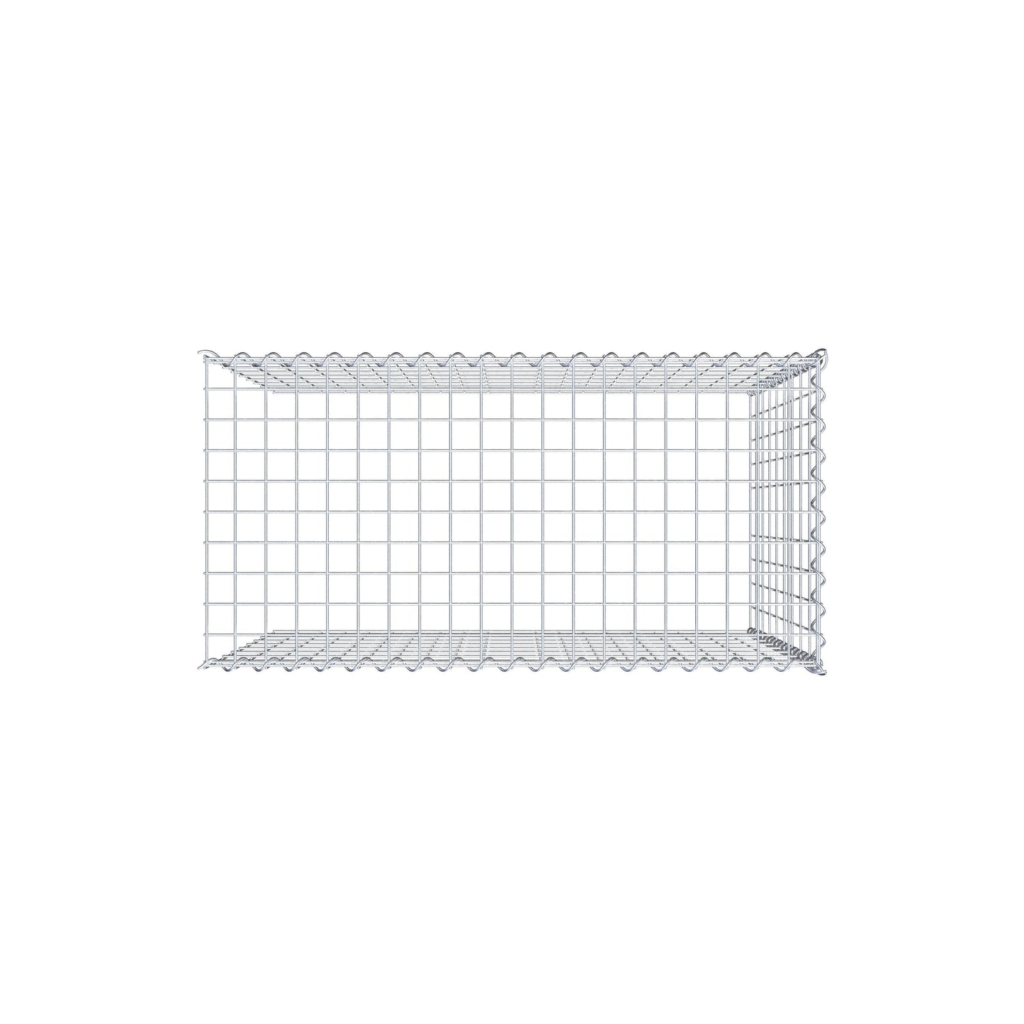 Add-on schanskorf type 4 100 cm x 90 cm x 50 cm (L x H x D), maaswijdte 5 cm x 10 cm, spiraalvormig