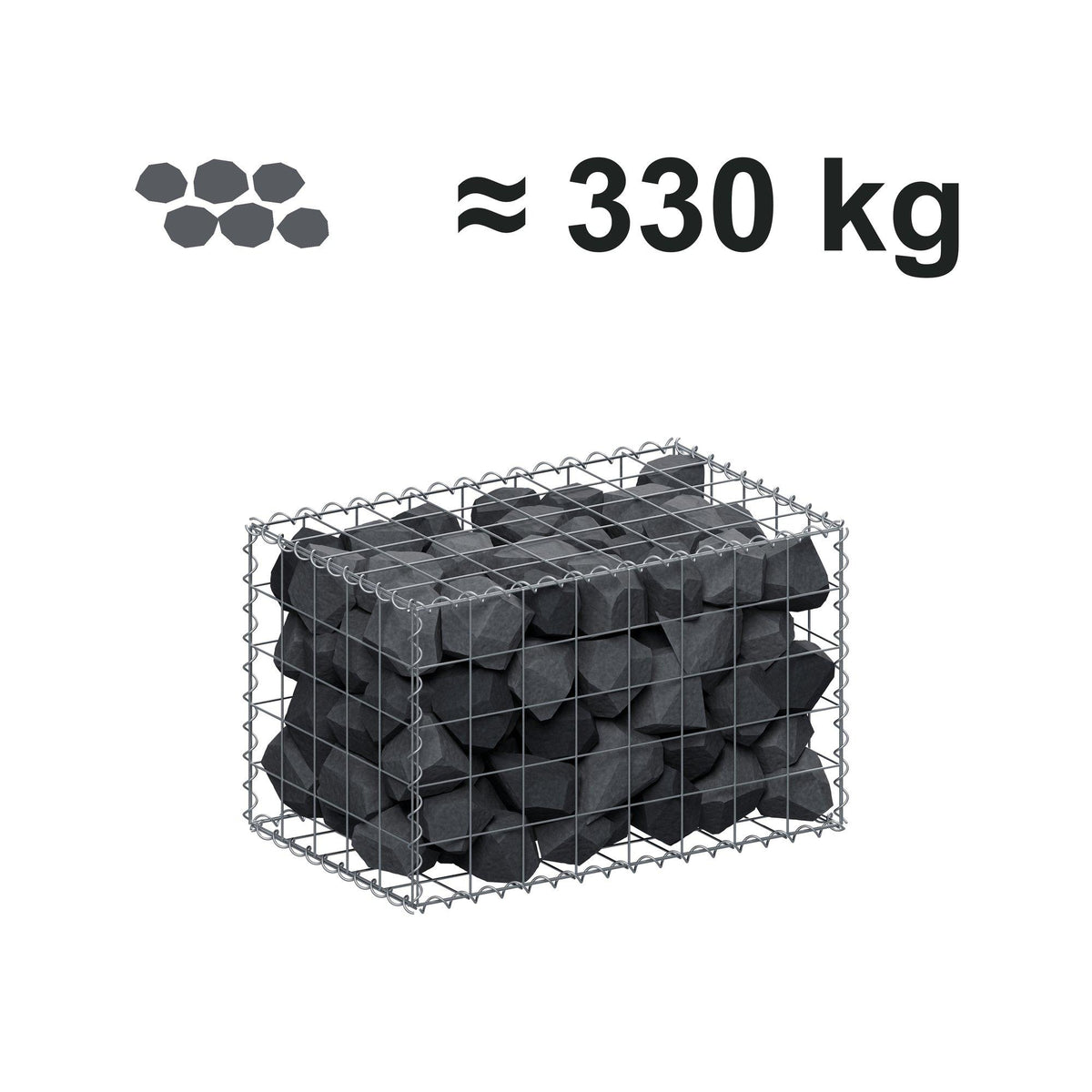 Gabion 80 cm x 50 cm x 50 cm (L x H x P), mailles 10 cm x 10 cm, spirale