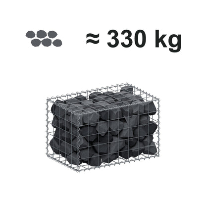 Gabion 80 cm x 50 cm x 50 cm (L x H x P), mailles 10 cm x 10 cm, spirale