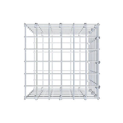 Opbouw schanskorf type 2 30 cm x 30 cm x 30 cm (L x H x D), maaswijdte 5 cm x 5 cm, C-ring