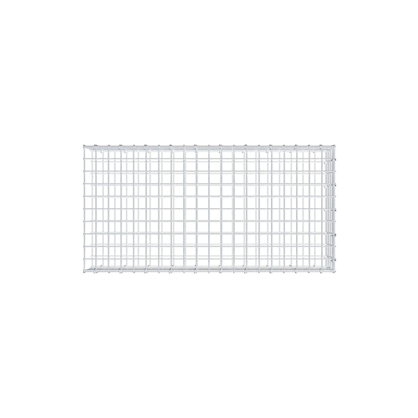 Type 2 oplegkorf 100 cm x 20 cm x 50 cm (L x H x D), maaswijdte 5 cm x 5 cm, C-ring