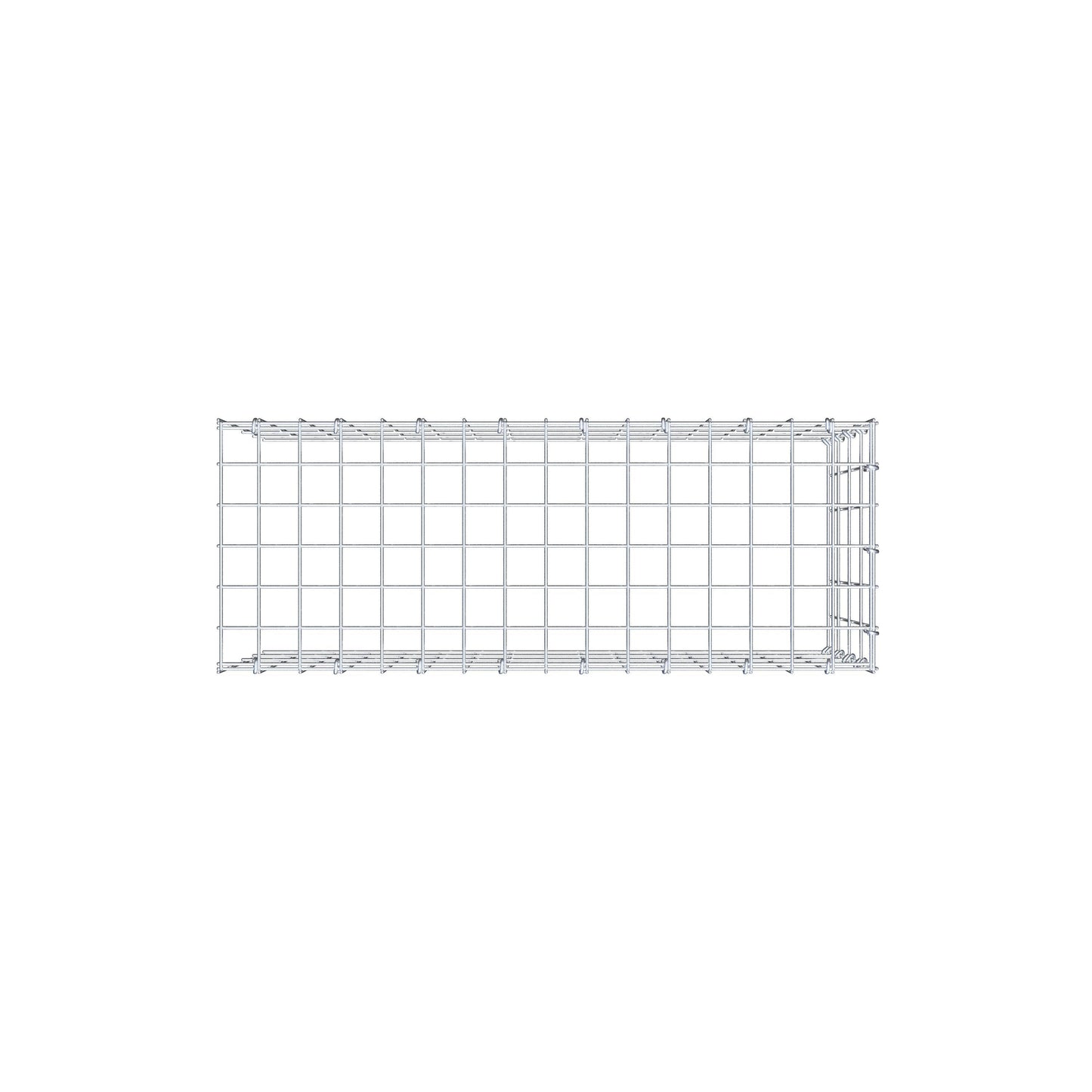 Monteret gabion type 4 80 cm x 40 cm x 30 cm (L x H x D), maskestørrelse 5 cm x 10 cm, C-ring