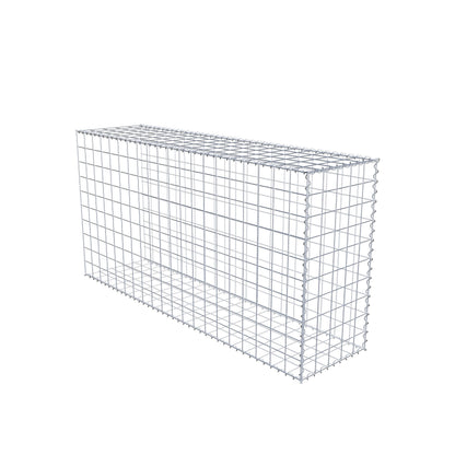 Opbouw schanskorf type 2 200 cm x 100 cm x 50 cm (L x H x D), maaswijdte 10 cm x 10 cm, spiraal