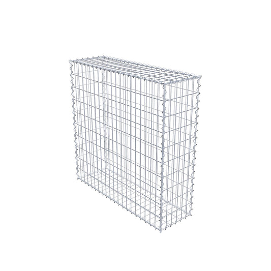 Set of 2 gabions 100 cm x 100 cm x 30 cm (L x H x D), mesh size 5 x 10 cm, spiral
