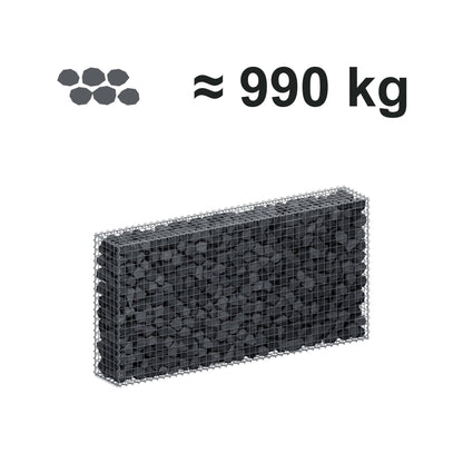 Gabion 200 cm x 100 cm x 30 cm (L x H x P), mailles 5 cm x 5 cm, spirale