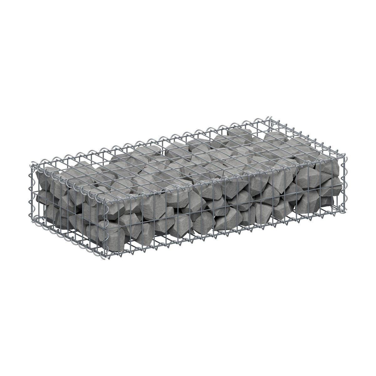 Gabione 100 cm x 20 cm x 50 cm (L x H x T), Maschenweite 5 cm x 10 cm, Spirale
