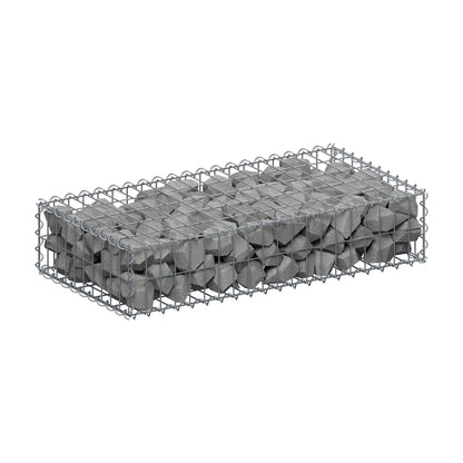 Gabione 100 cm x 20 cm x 50 cm (L x H x T), Maschenweite 5 cm x 10 cm, Spirale