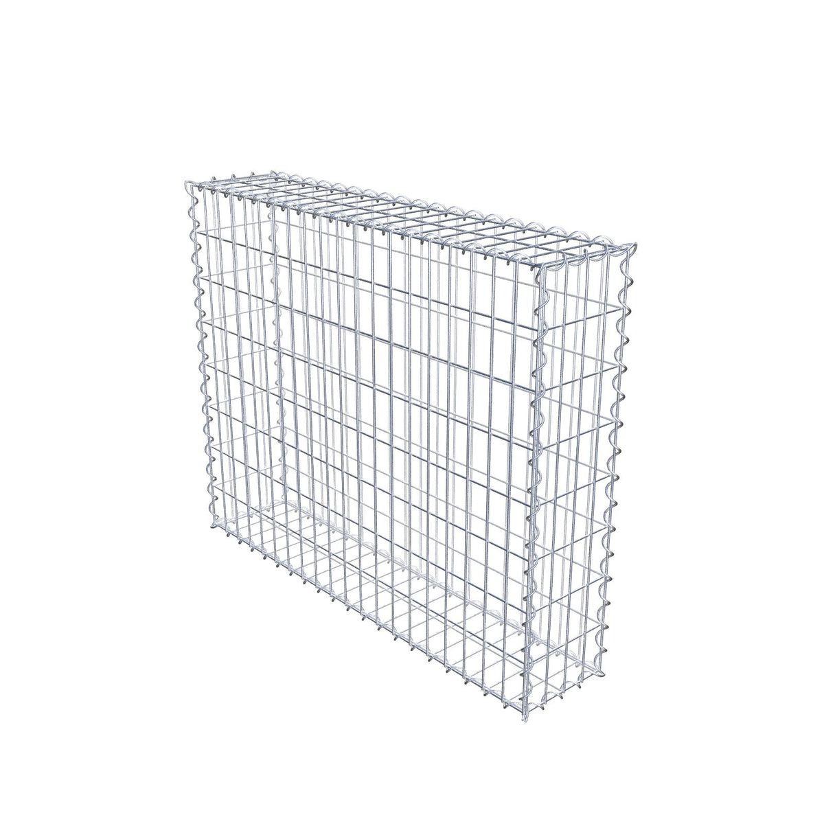 Gabion 100 cm x 80 cm x 20 cm (L x H x D), mesh size 5 cm x 10 cm, spiral
