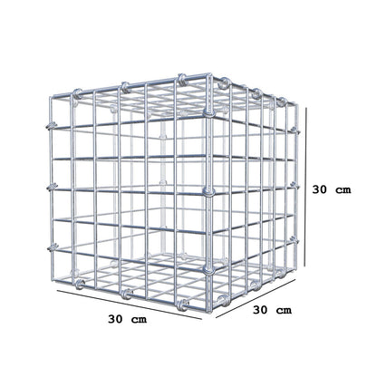 Gabion 30 cm x 30 cm x 30 cm (L x H x D), mesh size 5 x 5 cm, spiral ring