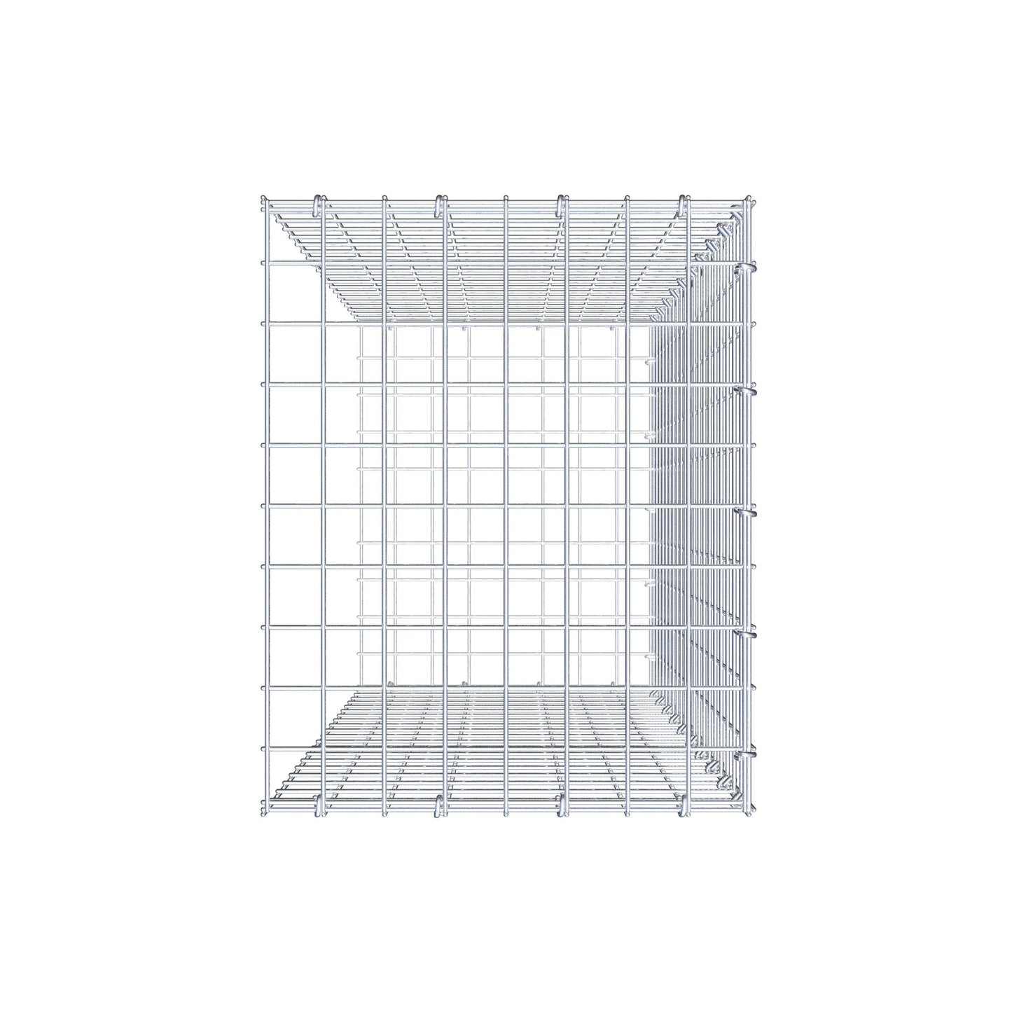 Anbaugabione Typ 2 100 cm x 40 cm x 50 cm (L x H x T), Maschenweite 5 cm x 5 cm, C-Ring