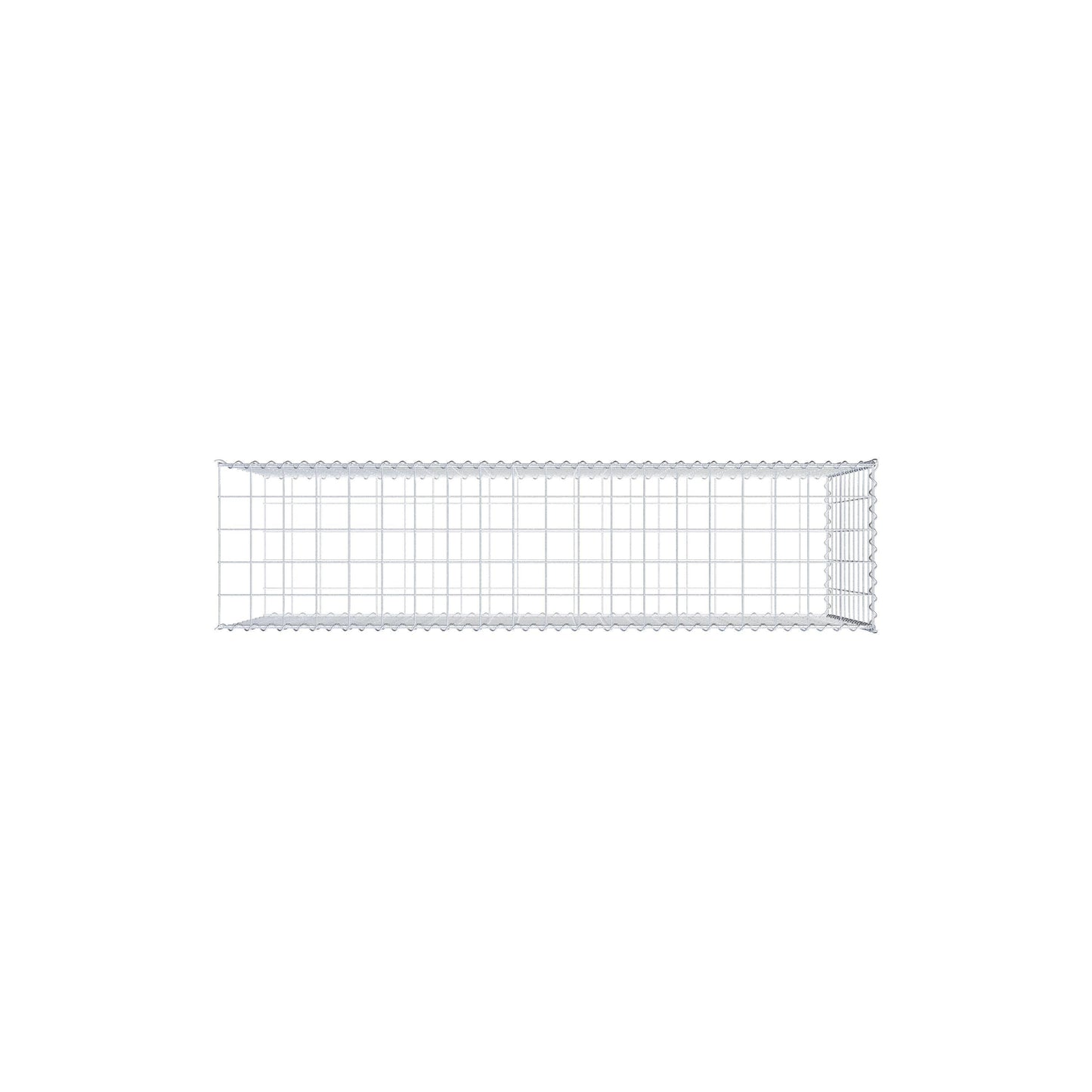 Opbouw schanskorf type 2 200 cm x 100 cm x 50 cm (L x H x D), maaswijdte 10 cm x 10 cm, spiraal