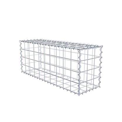 Schanskorf 100 cm x 40 cm x 30 cm (L x H x D), maaswijdte 10 cm x 10 cm, spiraalvormig