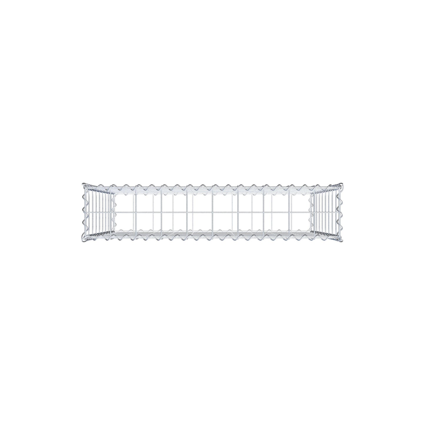 Schanskorf 100 cm x 90 cm x 20 cm (L x H x D), maaswijdte 10 cm x 10 cm, spiraalvormig