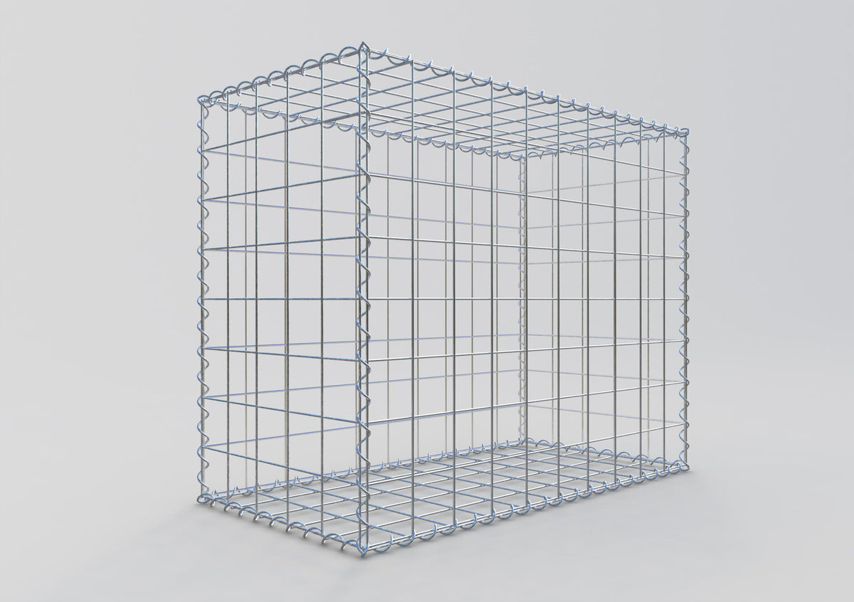 Gabião 100 cm x 80 cm x 50 cm (C x A x P), malhagem 10 cm x 10 cm, espiral
