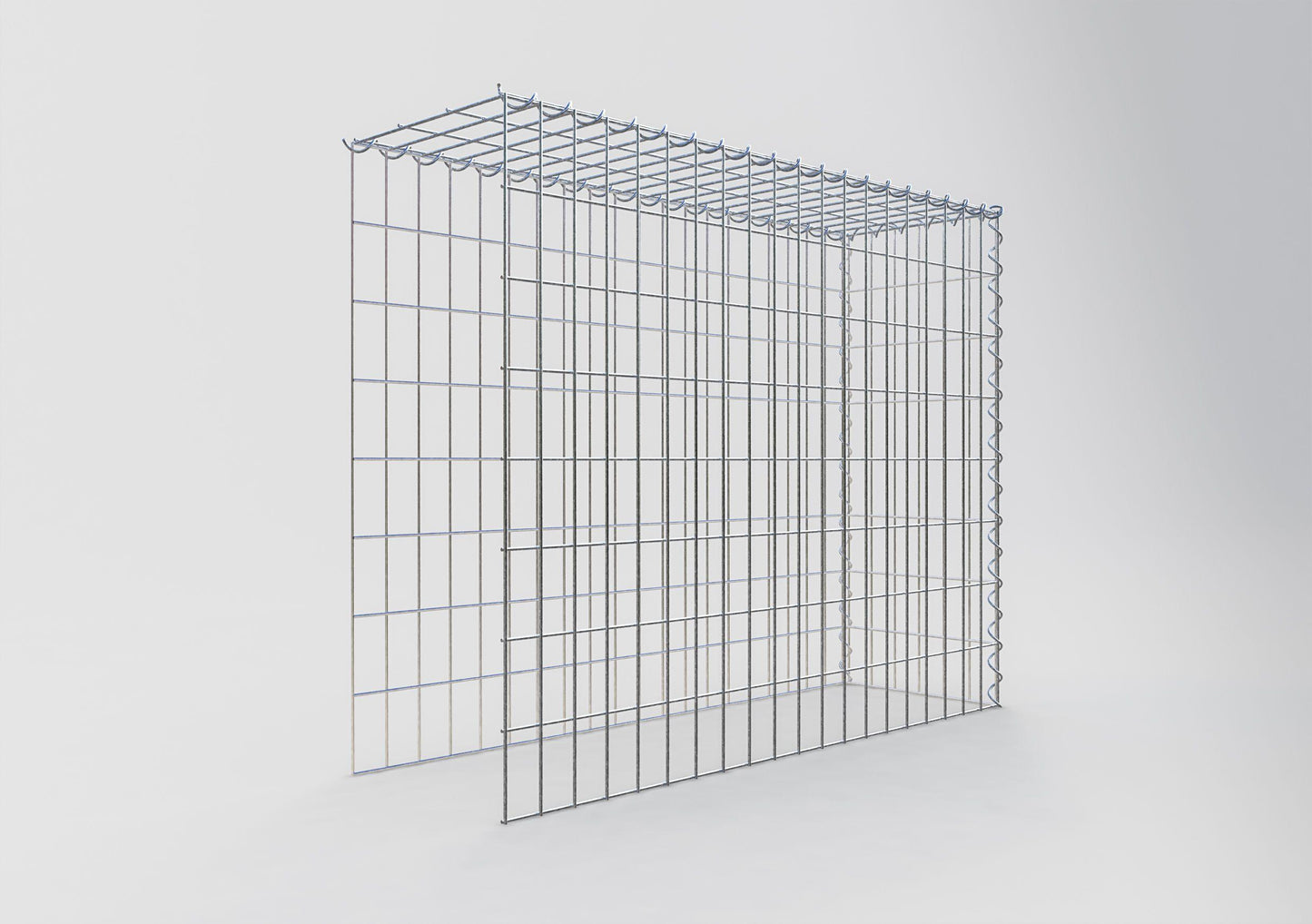 Gabion rapporté type 4 100 cm x 80 cm x 30 cm (L x H x P), mailles 5 cm x 10 cm, spirale