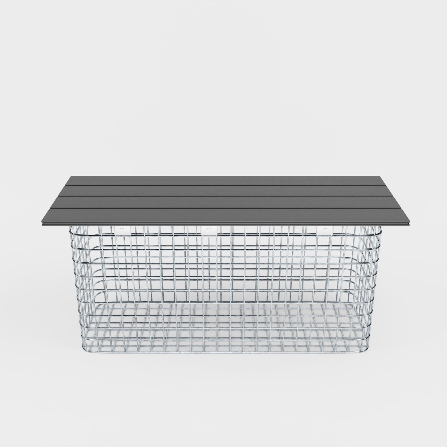 Banco de jardín 102 x 50 x 32 cm MW 5 x 5 cm galvanizado en caliente, con tablero reciclado en antracita