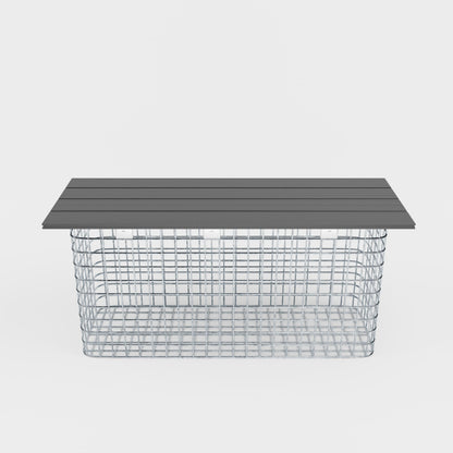 Banco de jardín 102 x 50 x 32 cm MW 5 x 5 cm galvanizado en caliente, con tablero reciclado en antracita