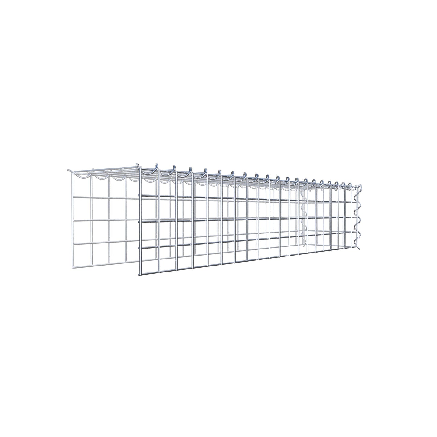Gabion rapporté type 4 100 cm x 20 cm x 20 cm (L x H x P), mailles 5 cm x 5 cm, spirale