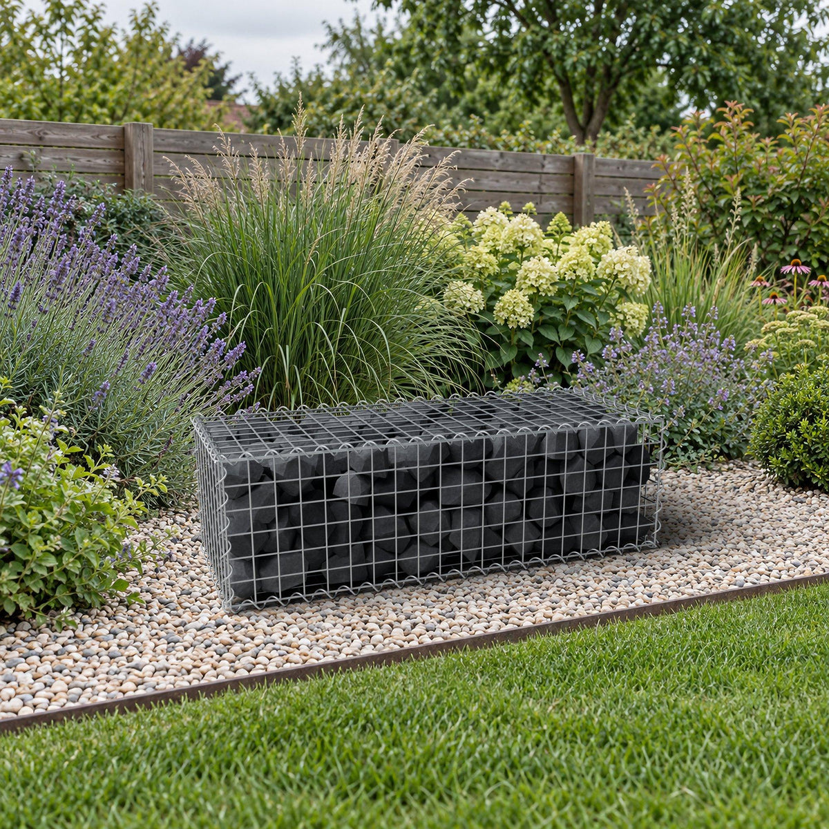 Gabion 100 cm x 30 cm x 40 cm (L x H x D), mesh size 5 cm x 5 cm, spiral