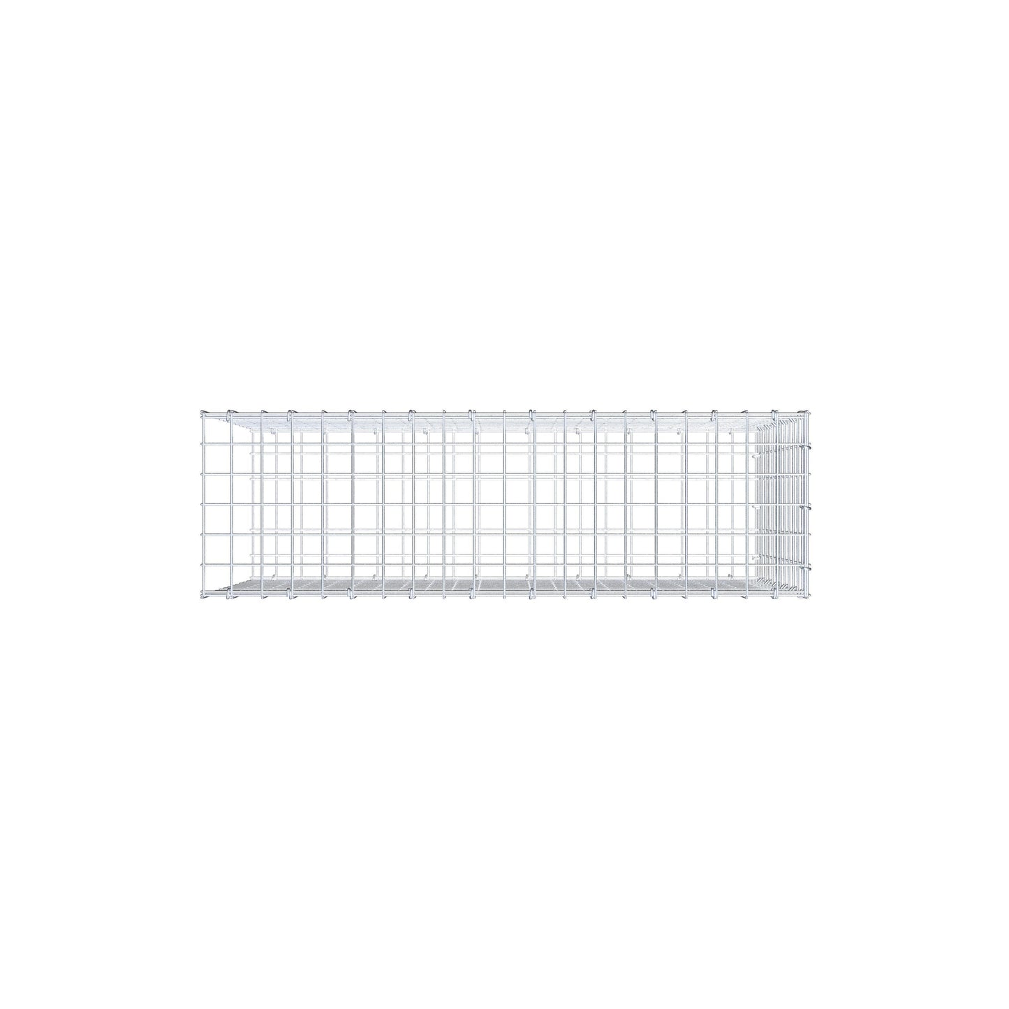 Bevestigbare schanskorf type 2 100 cm x 60 cm x 30 cm (L x H x D), maaswijdte 5 cm x 5 cm, C-ring