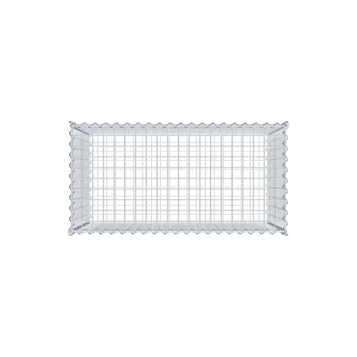 Schanskorf 100 cm x 60 cm x 50 cm (L x H x D), maaswijdte 5 cm x 5 cm, spiraalvormig