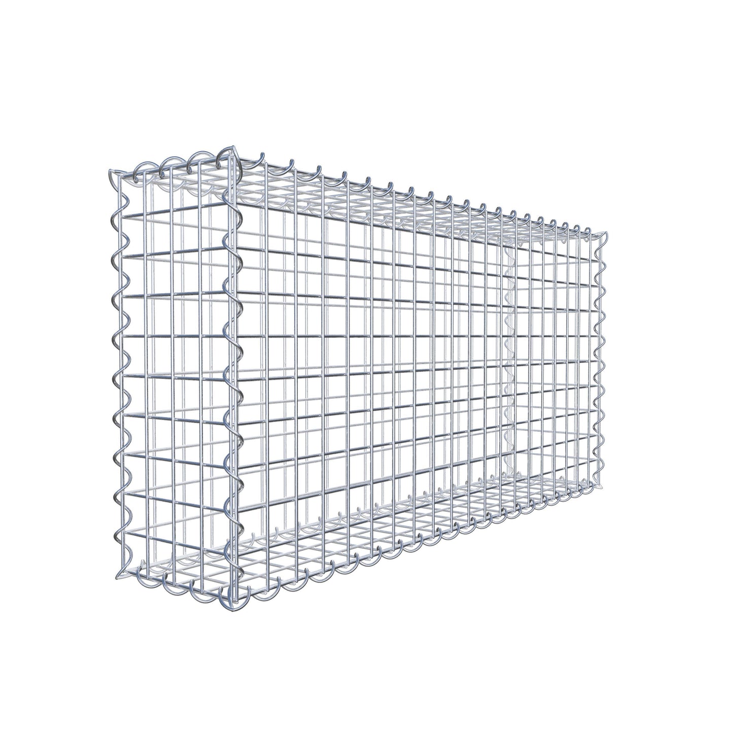 Juego de 2 gaviones de 100 cm x 50 cm x 20 cm (largo x alto x fondo), malla de 5 x 5 cm, en espiral
