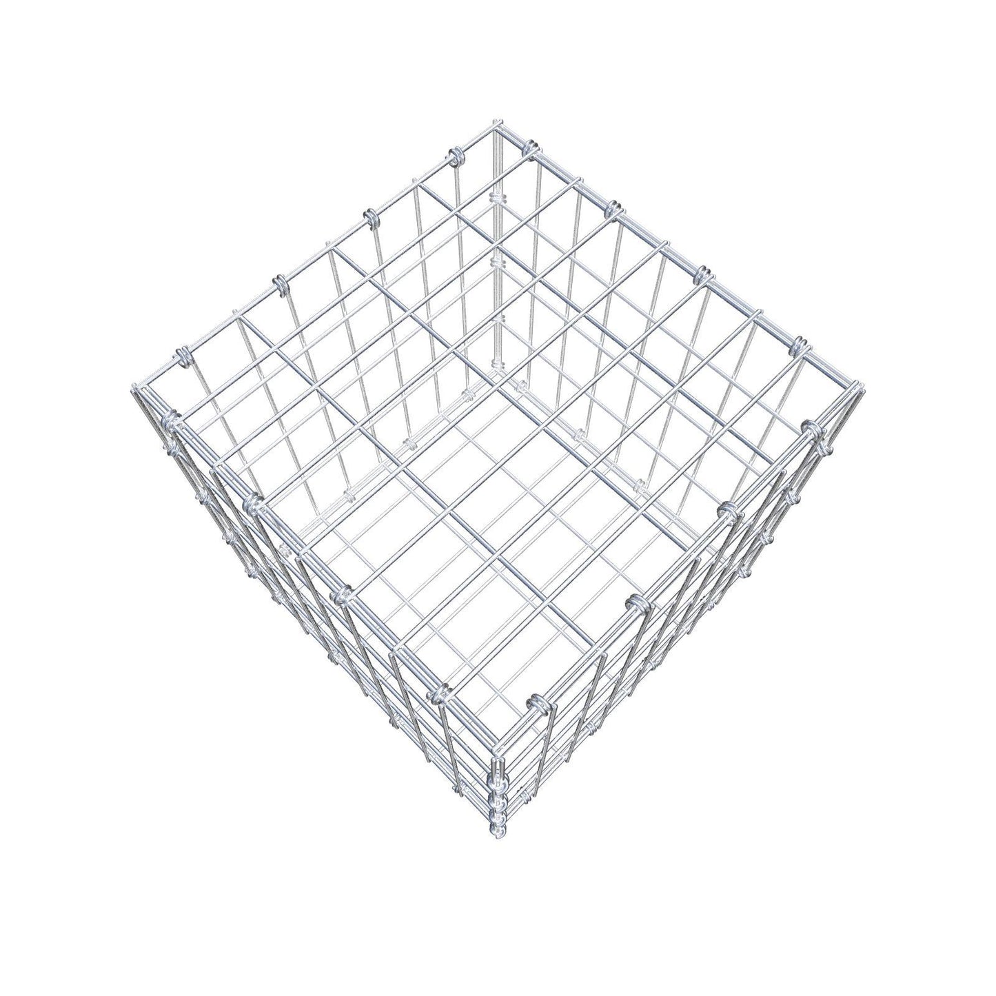 Schanskorf 40 cm x 40 cm x 40 cm (L x H x D), maaswijdte 5 x 10 cm, spiraalring