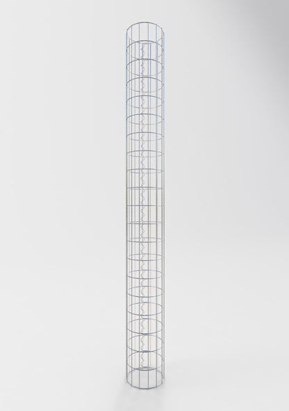 Schanskorfzuil rond 22 cm diameter, 200 cm hoogte, maaswijdte 5 cm x 10 cm