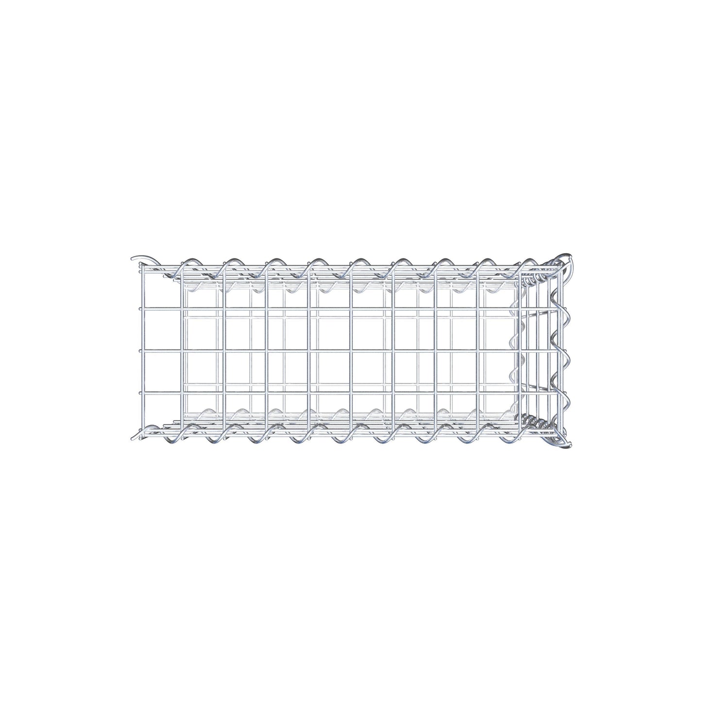 Aangegroeide schanskorf type 2 50 cm x 40 cm x 20 cm (L x H x D), maaswijdte 5 cm x 10 cm, spiraal