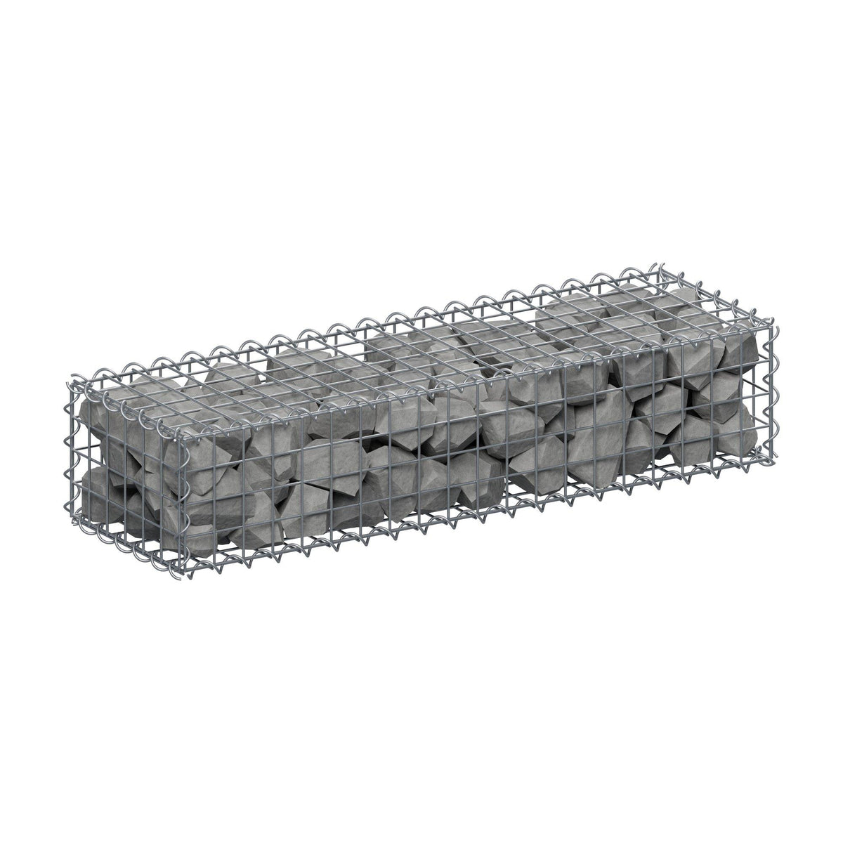 Gabion 100 cm x 20 cm x 30 cm (L x H x D), maskestørrelse 5 cm x 5 cm, spiral