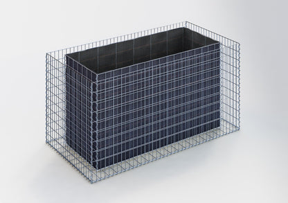 Rechthoekig verhoogd bed 200 cm x 100 cm x 100 cm (L x H x D), maaswijdte 5 x 10 cm, wanddikte 15 cm
