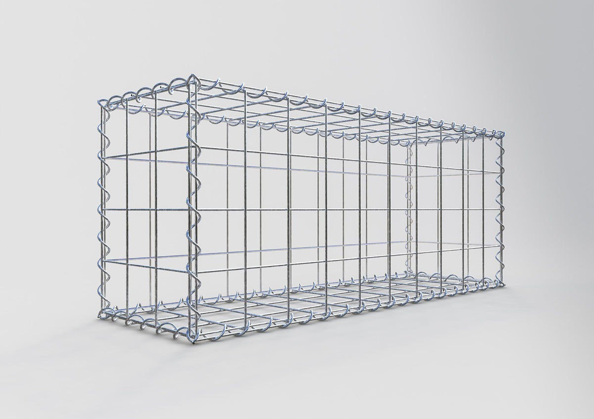 Gabion 100 cm x 40 cm x 30 cm (L x H x D), maskstorlek 10 cm x 10 cm, spiral