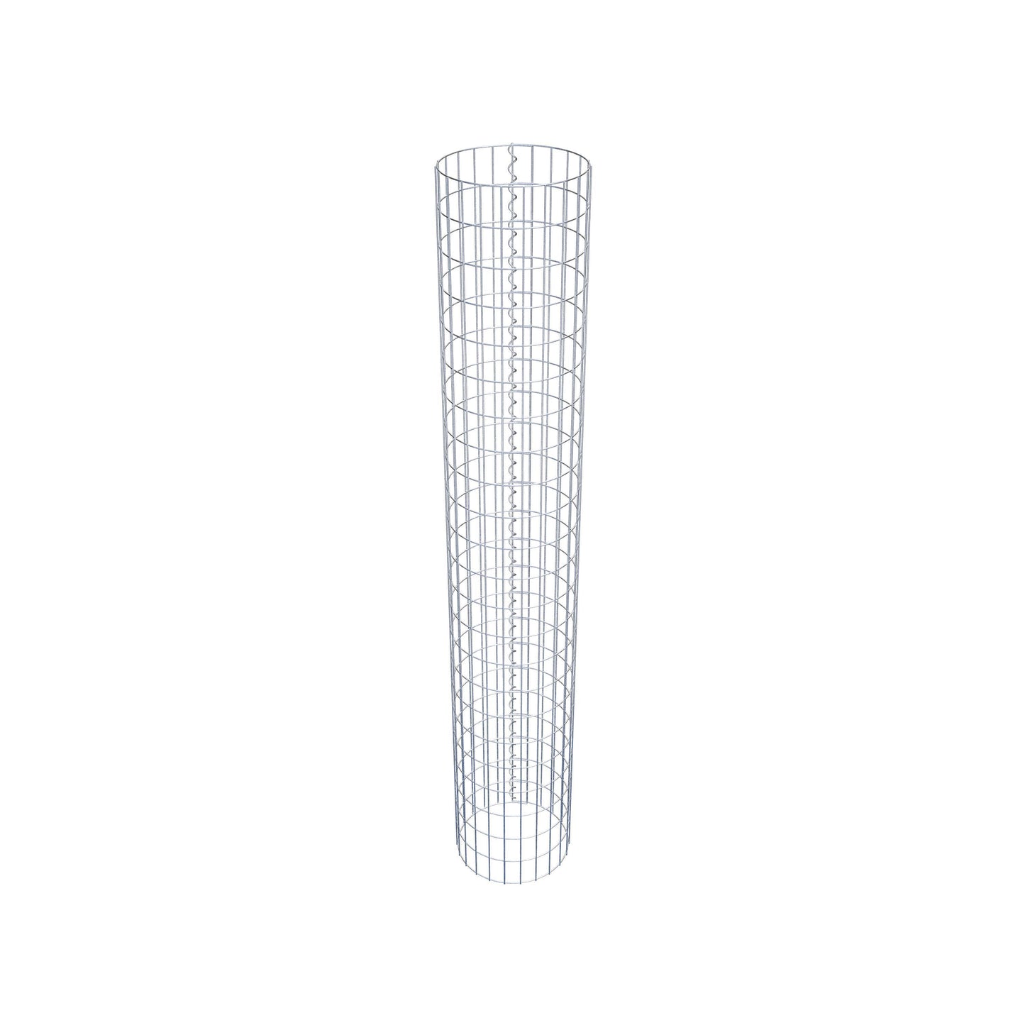 Schanskorfzuil rond 37 cm diameter, 230 cm hoogte, maaswijdte 5 cm x 10 cm