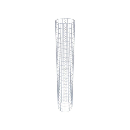 Schanskorfzuil rond 37 cm diameter, 230 cm hoogte, maaswijdte 5 cm x 10 cm