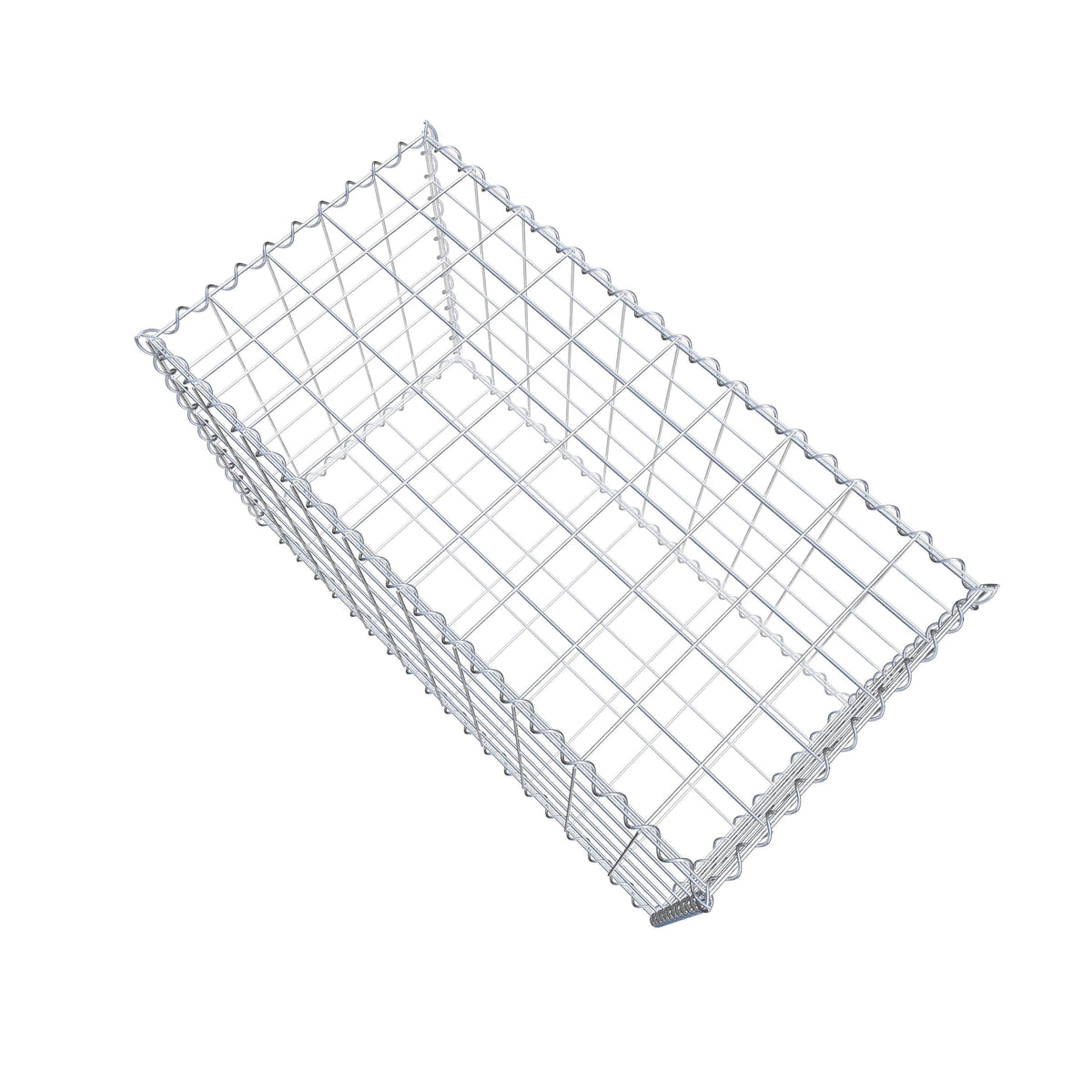Schanskorf 100 cm x 60 cm x 50 cm (L x H x D), maaswijdte 10 cm x 10 cm, spiraalvormig