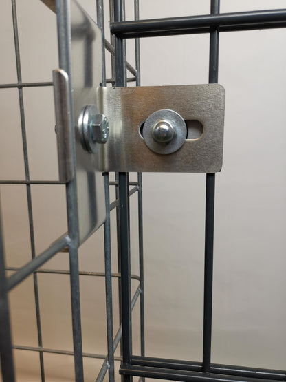Clamp with fence holder 5 x 10 cm for double rod mat, aluminum