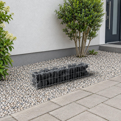 Gabion 100 cm x 20 cm x 20 cm (L x H x D), maskstorlek 5 cm x 10 cm, spiral