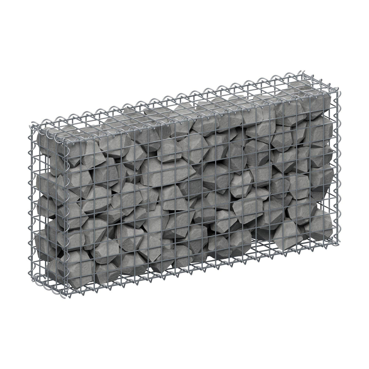 Schanskorf 100 cm x 50 cm x 20 cm (L x H x D), maaswijdte 5 cm x 5 cm, spiraalvormig