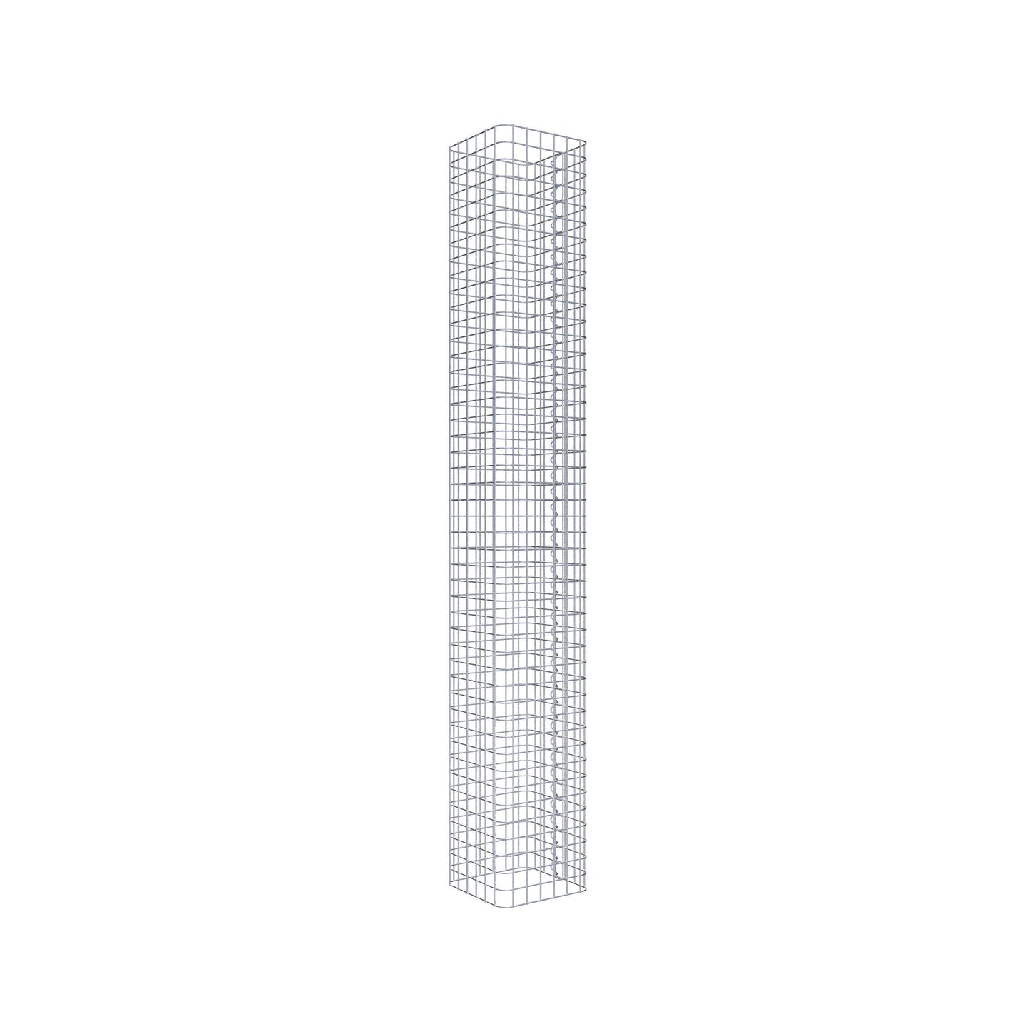 Coluna de gabião quadrada 32 cm x 32 cm, altura 230 cm, PM 5 cm x 5 cm